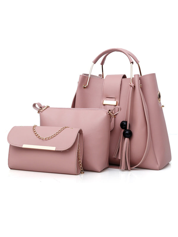 SHOPIQAT Fashion One Shoulder Bucket Ladies Luggage Hand Bag Three-Piece Set - Premium from shopiqat - Just $13.900! Shop now at shopiqat